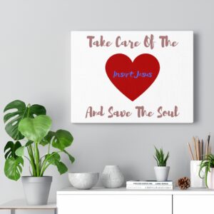 INSERT JESUS  Wall Canvas White 16″ X 12″