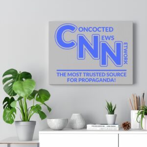 CNN PROPAGANDA  Wall Canvas Gray 16″ X 12″