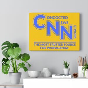 CNN PROPAGANDA  Wall Canvas Gold 16″ X 12″