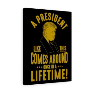 TRUMP ONCE IN A LIFETIME  Wall Canvas Black 12″ X 16″