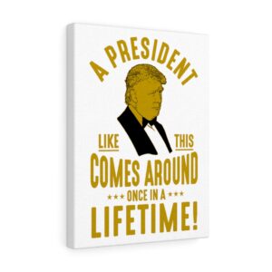 TRUMP ONCE IN A LIFETIME  Wall Canvas White 12″ X 16″