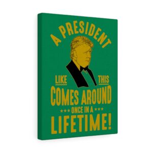 TRUMP ONCE IN A LIFETIME  Wall Canvas Green 12″ X 16″