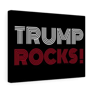 TRUMP ROCKS  Wall Canvas Black 16″ X 12″