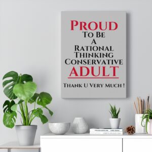 RATIONAL CONSERVATIVE  Wall Canvas Gray 12″ X 16″